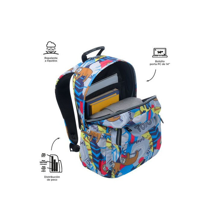 Mochila acuareles lazel (33 x 44 x 14) - 20l totto ma04eco021-2416n-6yb