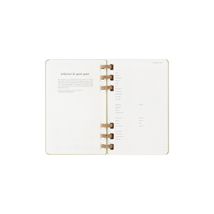 Agenda 12m 2026 espiral academica l (13 x 21 cm) kiwi tapa dura moleskine dhspk5212amwh3y26