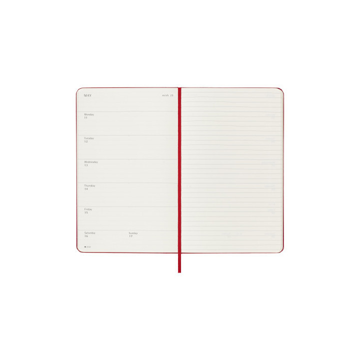 Agenda 18m 2025-2026 semanal l (13 x 21 cm) rojo tapa dura moleskine dhf218wn3y26
