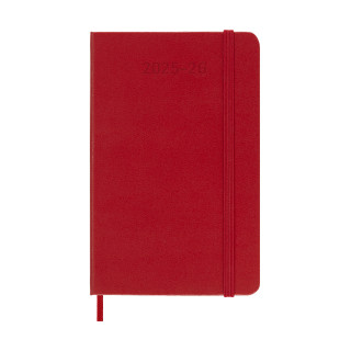 Agenda 18m 2025-2026 semanal p (9 x 14 cm) rojo tapa dura moleskine dhf218wn2y26