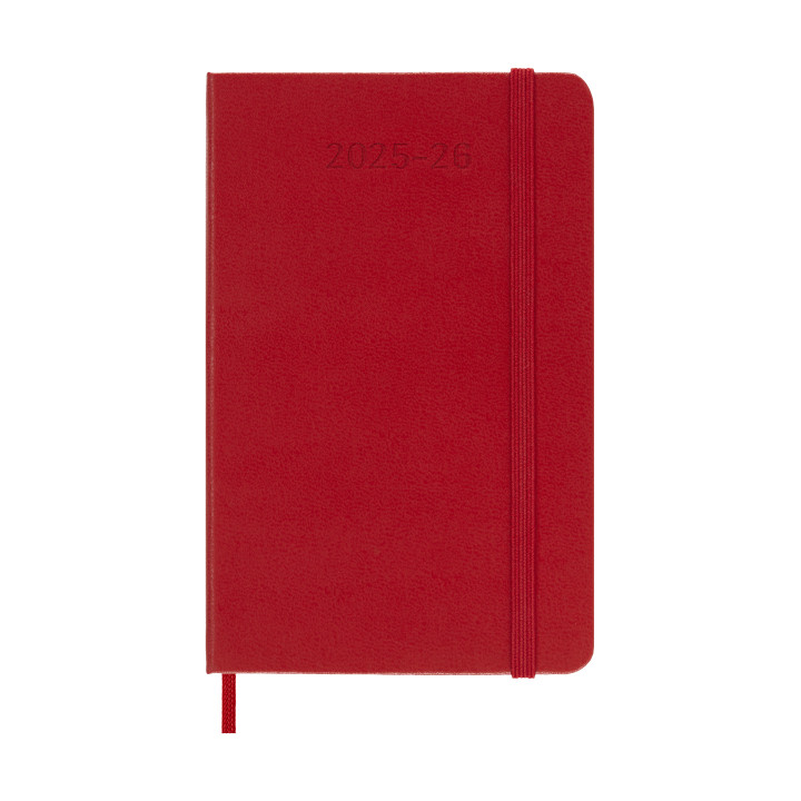 Agenda 18m 2025-2026 semanal p (9 x 14 cm) rojo tapa dura moleskine dhf218wn2y26