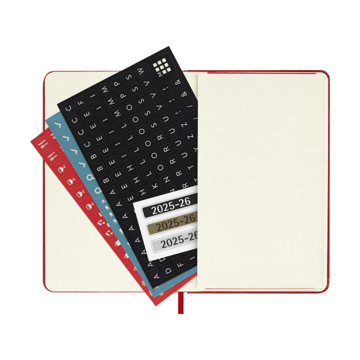 Agenda 18m 2025-2026 semanal p (9 x 14 cm) rojo tapa dura moleskine dhf218wn2y26