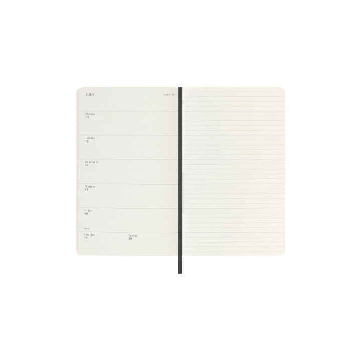 Agenda 18m 2025-2026 semanal l (13 x 21 cm) negra tapa blanda moleskine dsb18wn3y26
