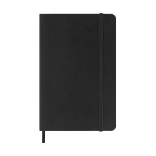Agenda 18m 2025-2026 semanal p (9 x 14 cm) negra tapa blanda moleskine dsb18wn2y26