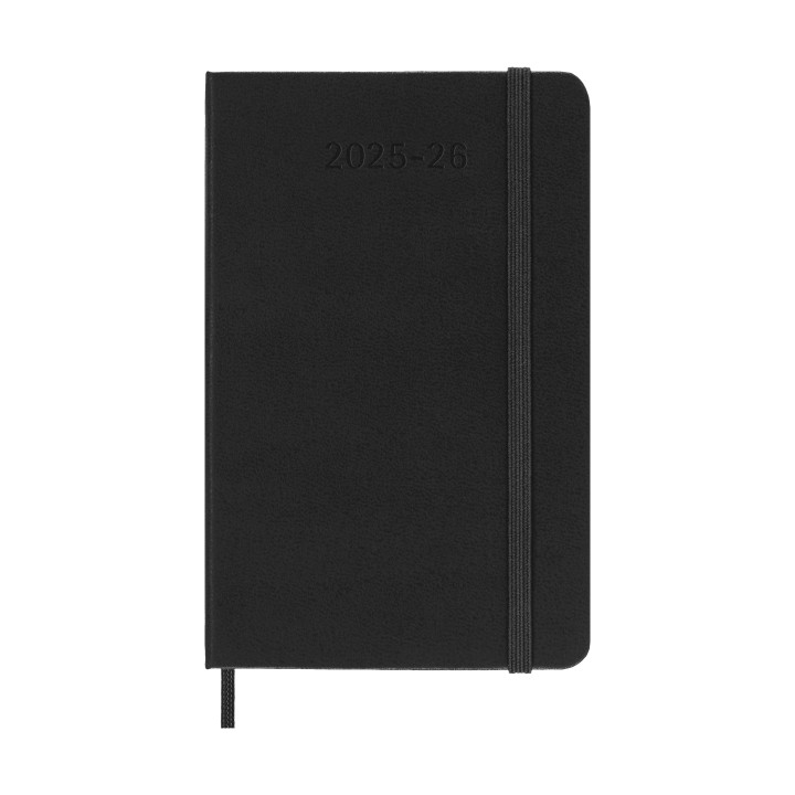 Agenda 18m 2025-2026 semanal p (9 x 14 cm) negra tapa dura moleskine dhb18wn2y26