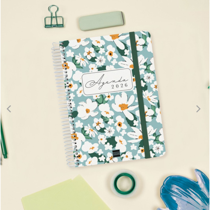 Agenda 16 meses septiembre 2025-diciembre 2026 cloe e10-155x212 semana vista horizontal verde+ finocam 627100326