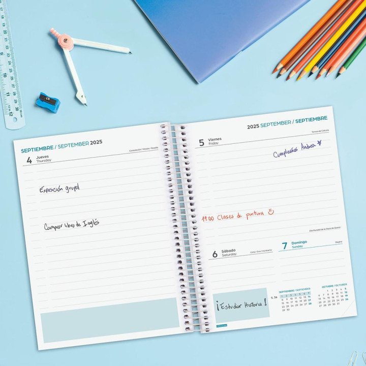 Agenda docente 2025-2026 magistral design 4º 155x212 semana vista horizontal lilac+ finocam 533580326