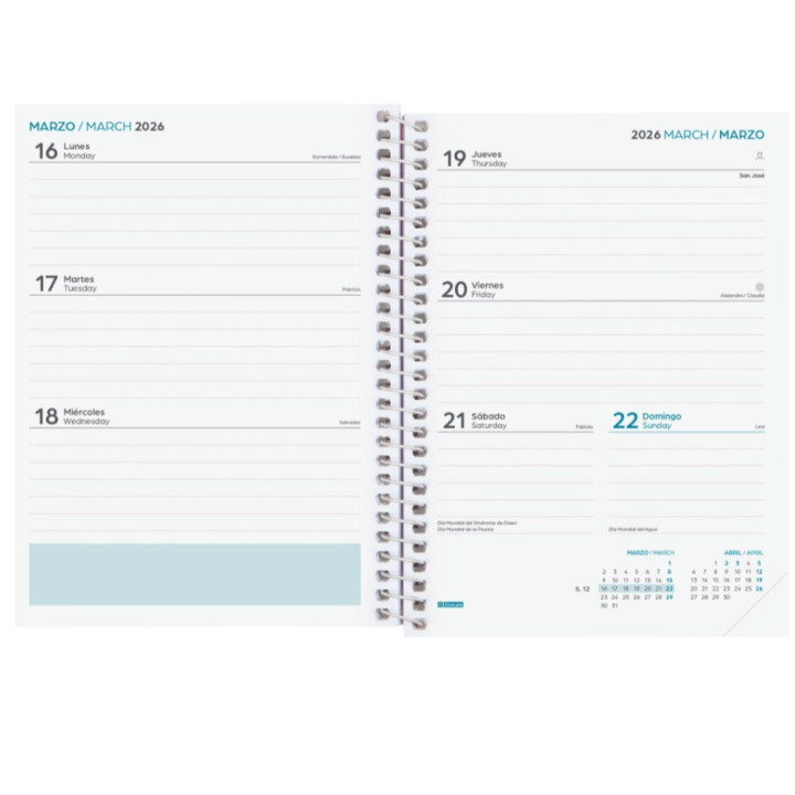 Agenda escolar 2025-2026 secundaria 8º 120x164 semana vista horizontal art+ finocam 634224826