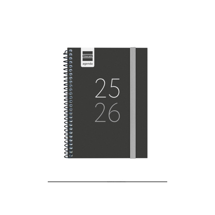 Agenda escolar 2025-2026 secundaria 8º 120x164 semana vista horizontal negro+ finocam 634224026