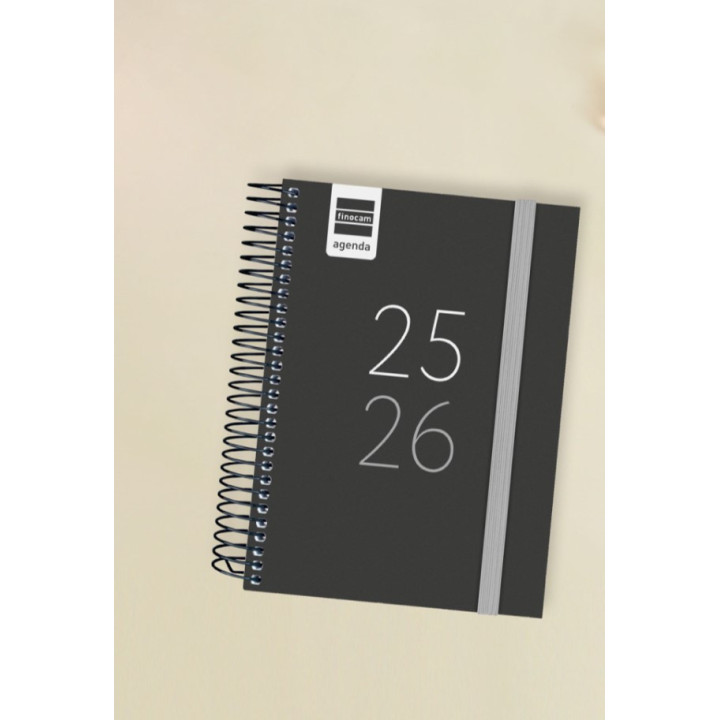 Agenda escolar 2025-2026 secundaria 8º 120x164 semana vista horizontal negro+ finocam 634224026