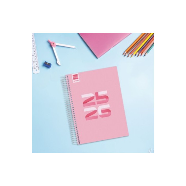 Agenda escolar 2025-2026 cool 4º 155x212 1dia pagina rosa+ finocam 645060426