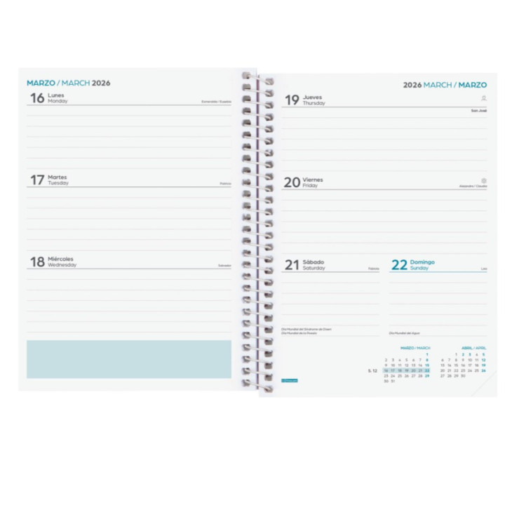 Agenda escolar 2025-2026 cool 8º 120x164 semana vista horizontal rosa+ finocam 645000426