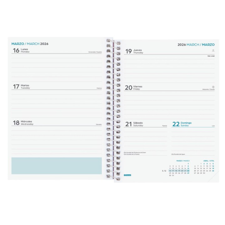 Agenda escolar 2025-2026 cool 8º 120x164 semana vista horizontal azul+ finocam 645000126