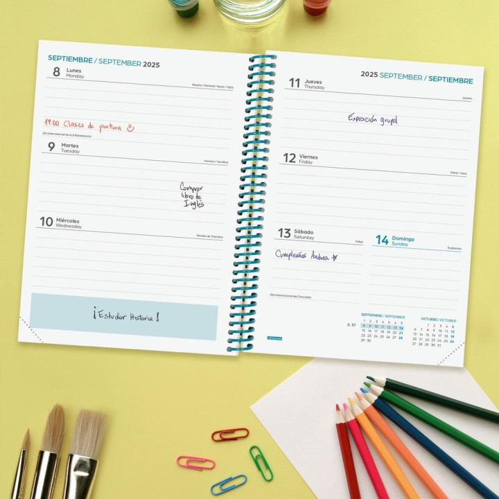 Agenda escolar 2025-2026 diva 4º 155x212 semana vista horizontal colors+ finocam 536140526