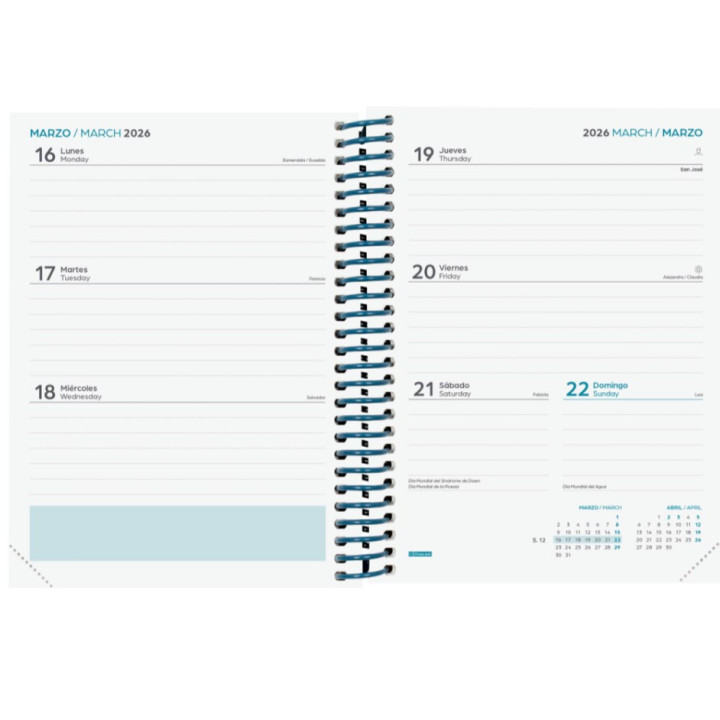 Agenda escolar 2025-2026 diva 8º 120x164 semana vista horizontal selva+ finocam 536100626