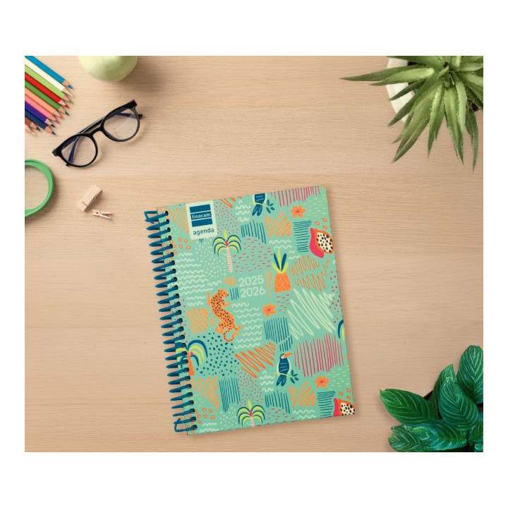 Agenda escolar 2025-2026 diva 8º 120x164 semana vista horizontal selva+ finocam 536100626