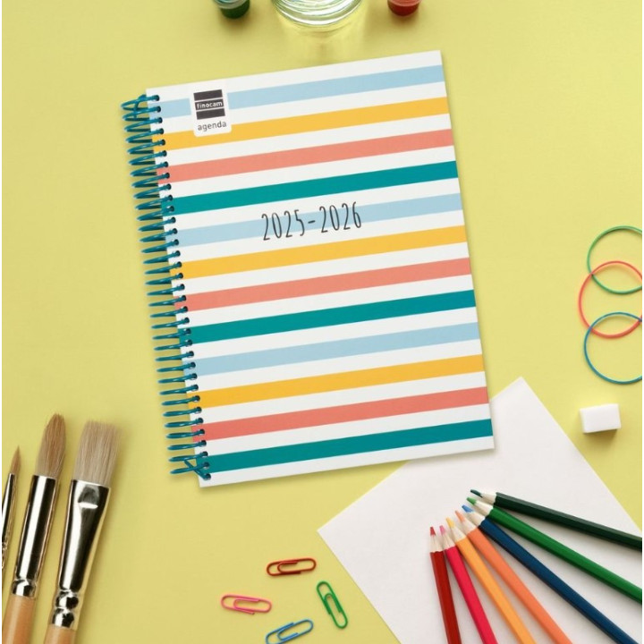 Agenda escolar 2025-2026 diva 8º 120x164 semana vista horizontal colors+ finocam 536100526