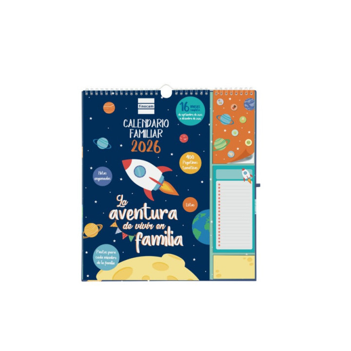 Calendario 16 meses septiembre 2025-diciembre 2026 plus 340x380 mes vista familiar+ finocam 540220126