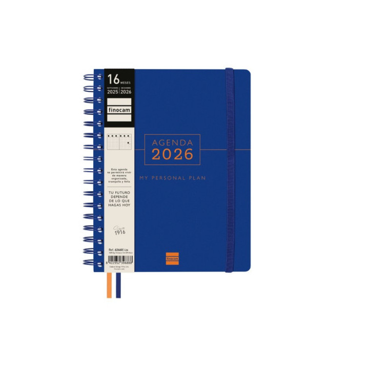 Agenda 16 meses septiembre 2025-diciembre 2026 tempus 4º 155x212 semana vista vertical azul+ finocam 626600426