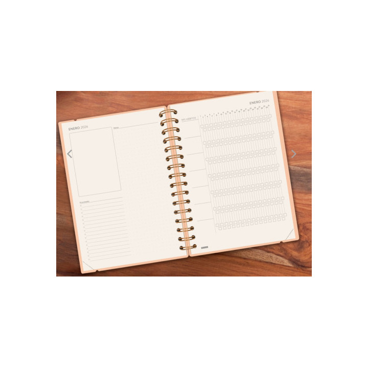 Agenda 16 meses septiembre 2025-diciembre 2026 haiku e10-155x212 semana vista horizontal coral+ finocam 627400326