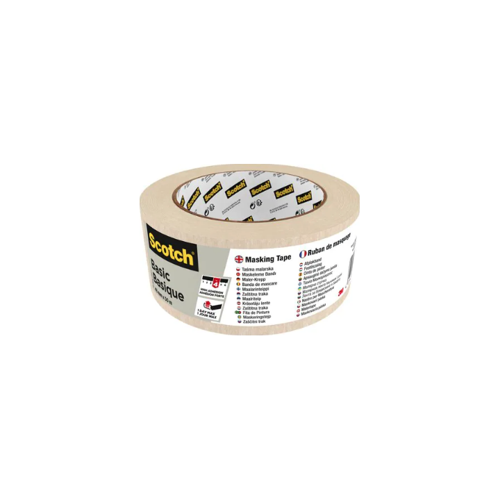 Rollo cinta adhesiva de enmascarar pintor basic 48mm x 50m scotch 7100334410