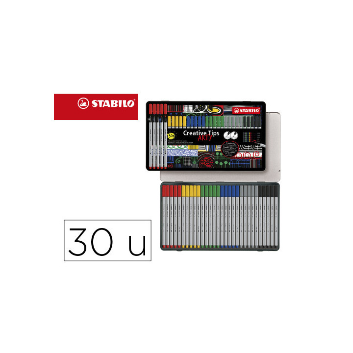 Estuche metal creative tips - arty pastel 30 uds.1 ud. c/punta 34