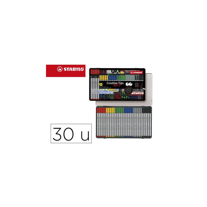 Estuche metal creative tips - arty line classic 30 uds.1 ud. c/punta 48