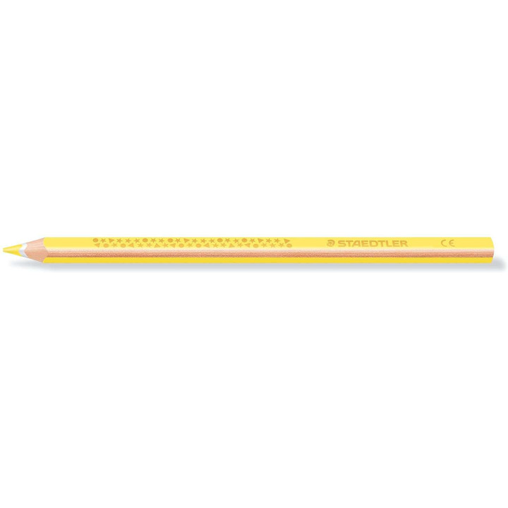 Staedtler Jumbo Noris 128 Lapiz Triangular de Color - Mina de 4mm - Resistencia a la Rotura - Diseño Ergonomico - Color Amaril