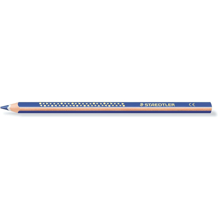 Staedtler Jumbo Noris 128 Lapiz Triangular de Color - Mina de 4mm - Resistencia a la Rotura - Diseño Ergonomico - Color Azul