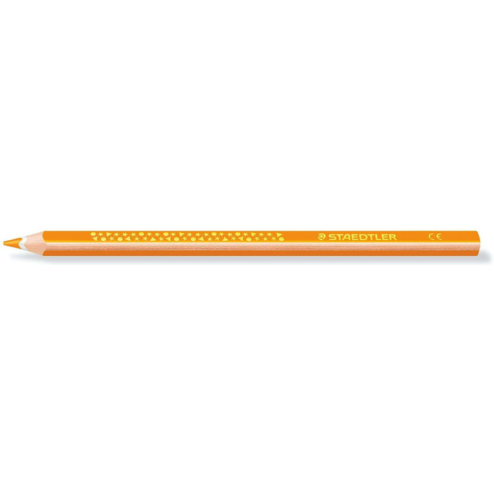 Staedtler Jumbo Noris 128 Lapiz Triangular de Color - Mina de 4mm - Resistencia a la Rotura - Diseño Ergonomico - Color Naranj