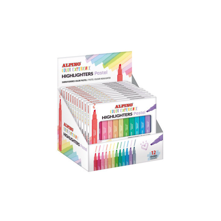 Estuche 12 subrayadores pastel color experience alpino su000012