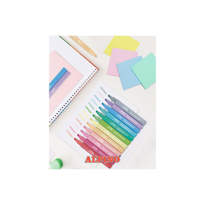 Estuche 12 subrayadores pastel color experience alpino su000012
