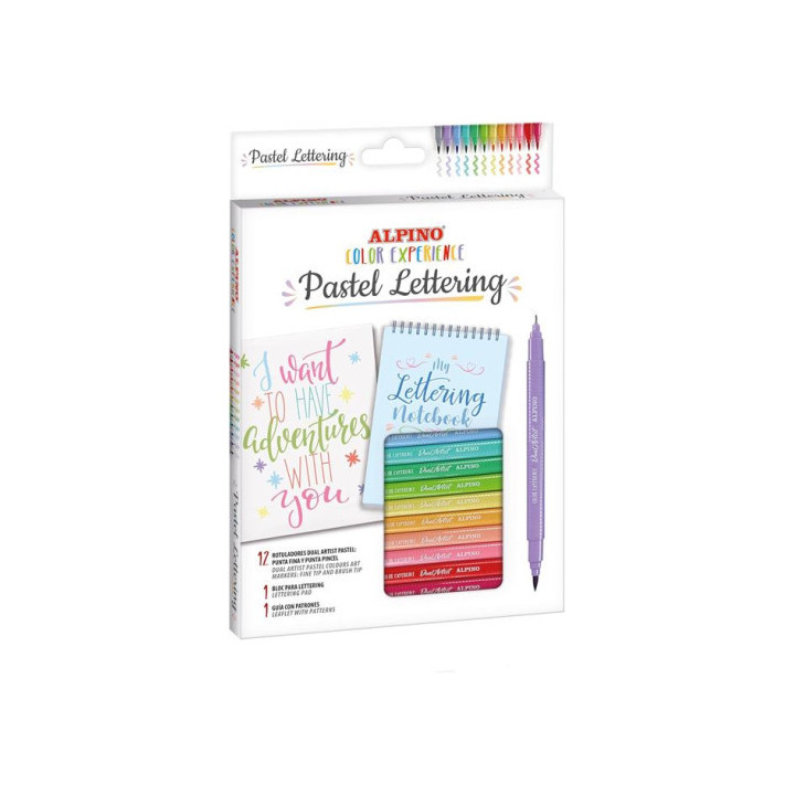 Estuche 12 rotuladores pastel lettering kit alpino ar001093