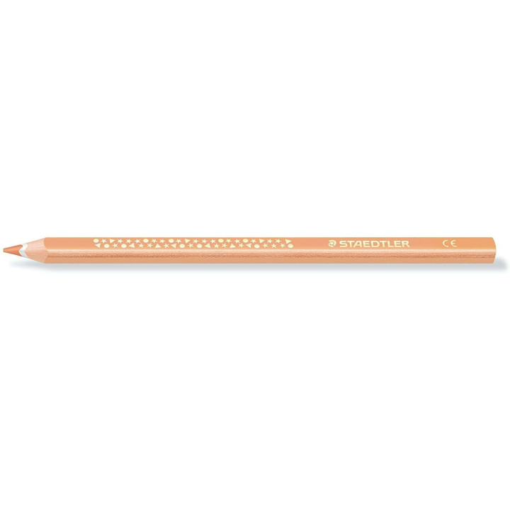 Staedtler Jumbo Noris 128 Lapiz Triangular de Color - Mina de 4mm - Resistencia a la Rotura - Diseño Ergonomico - Color Beige