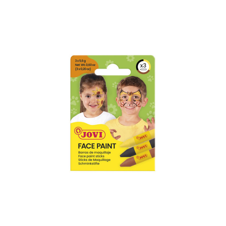 Set maquillaje face paint estuche de 3 barras animal jovi 175an