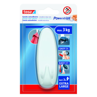 Blister gancho adhesivo xl ovalado powerstrips 3kg blanco tesa 59025-00001-01