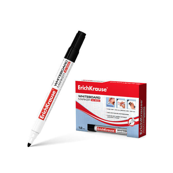 Erichkrause W-500 Rotulador para Pizarra Blanca - Punta en Forma de Bala - Trazo de 0.8 a 2.5mm - Tinta a Base de Alcohol - Col