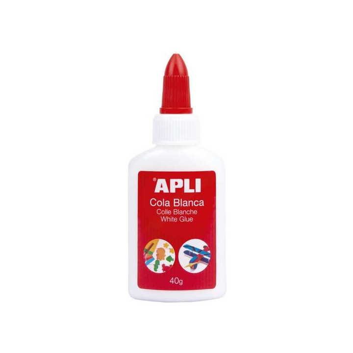 Apli Cola Blanca Liquida 40g - Aplicador de Punta - Libre de Solventes y No Toxica - Apto para uso Escolar