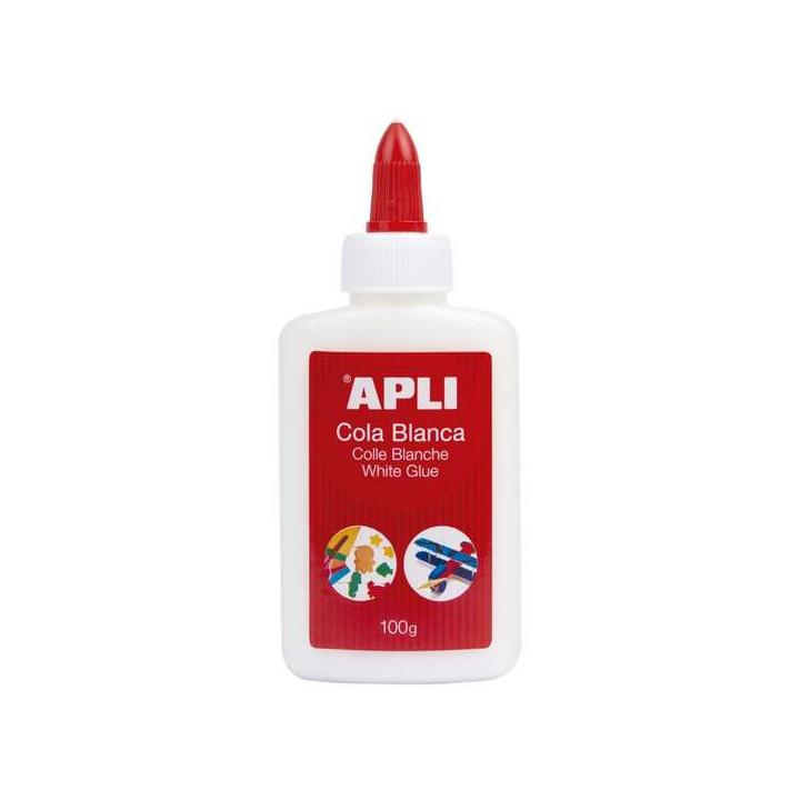 Apli Cola Blanca Liquida 100g - Aplicador de Punta - Libre de Solventes y No Toxica - Apto para uso Escolar