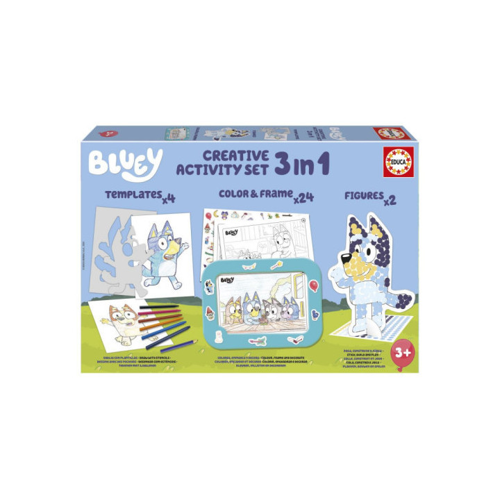 Set 3 in 1 bluey "creative activity set" educa borras 19887