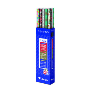 Expositor 30 rollors papel de regalo everyday "elegance gift" 1x2 m 5 diseños surtidos fabriano s0310016