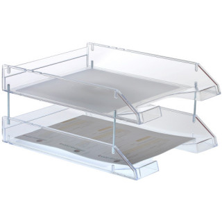 Bandeja de sobremesa apilable fondo liso transp formato a4 y folio color cristal transp archivo 2000 715 cs tp