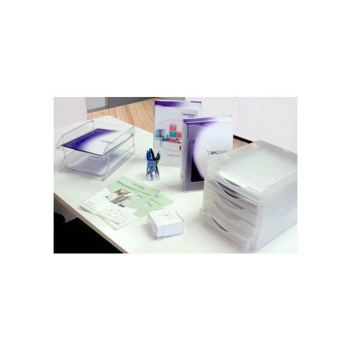 Bandeja de sobremesa apilable fondo liso transp formato a4 y folio color cristal transp archivo 2000 715 cs tp