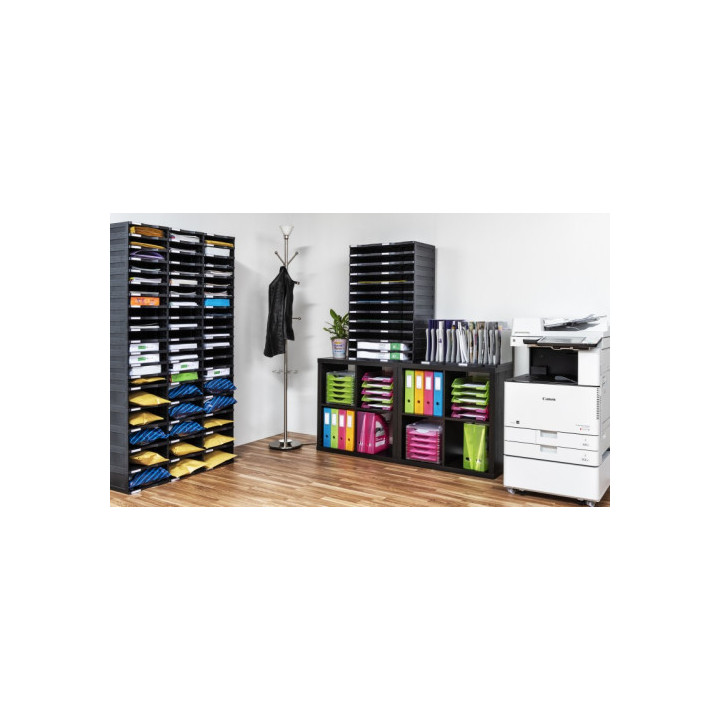 Módulo sostenible de clasificación 9 compartimentos 360x900x240 mm color negro archivo 2000 6533 ne