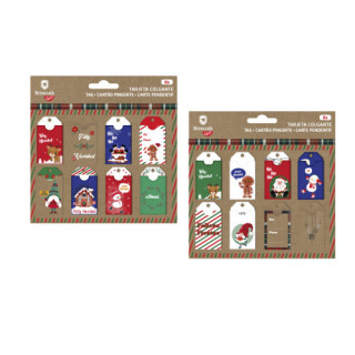 Set 8 tarjetas colgantes navidad bismark 332872