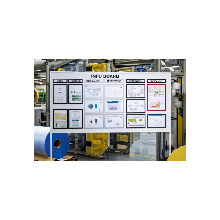 Pack 5 marcos informativos duraframe magnetic top 236x66mm plata durable 498623