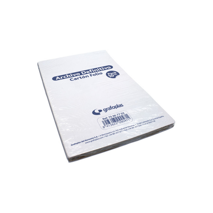Pack 10 archivadores definitivos carton folio 360x253x100mm blanco grafoplas 70907703