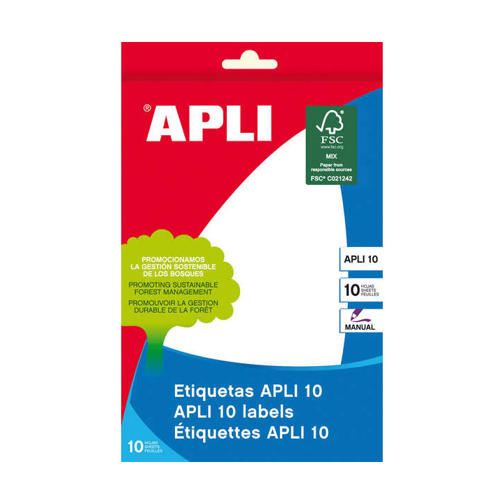 Apli Etiquetas 10 Blancas 105.0 x 149.0mm 10 Hojas
