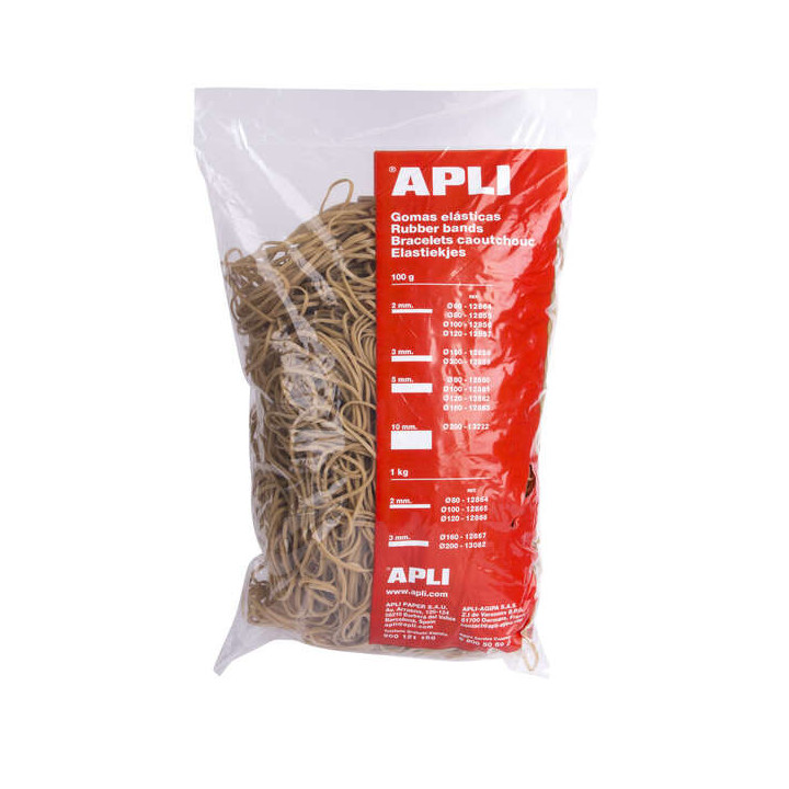 Apli Gomas Elasticas Ø 80 x 2mm - 1kg de Contenido - Gran Elasticidad y Excelente Resistencia - 70% de Caucho Natural