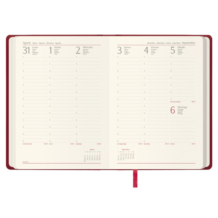 Agenda 2026 manaos semana vista 17 x 24 cm. color burdeos dohe 12759 - 26